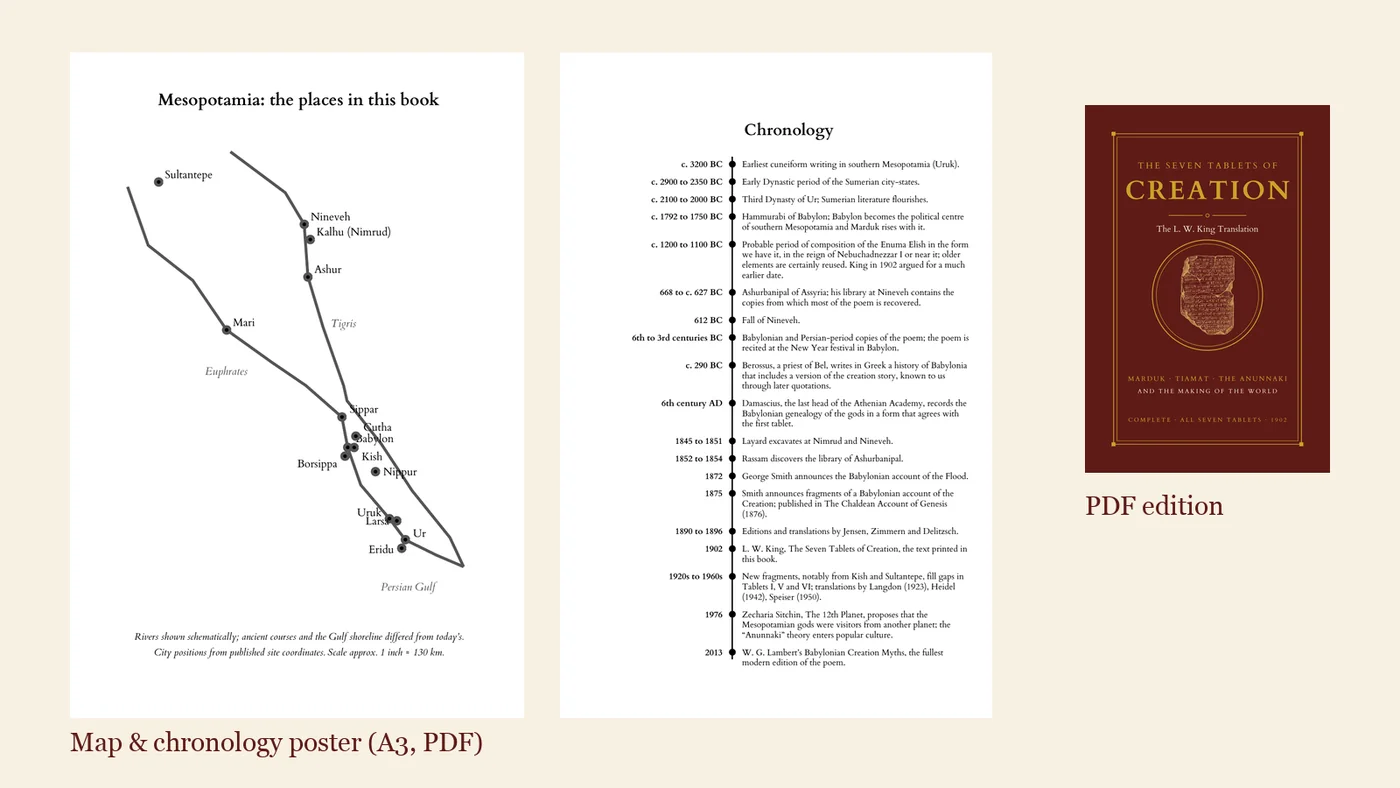 Included with every copy: the map and chronology poster and the PDF edition.